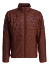 Patagonia Insulated Jacket With High Collar And Pockets In Burgundy