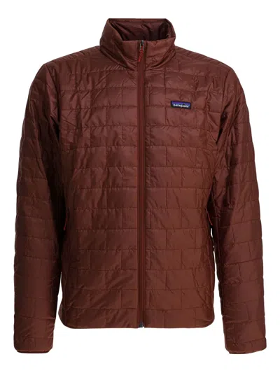 Patagonia Nano Quilted Zip-front Jacket In Burgundy