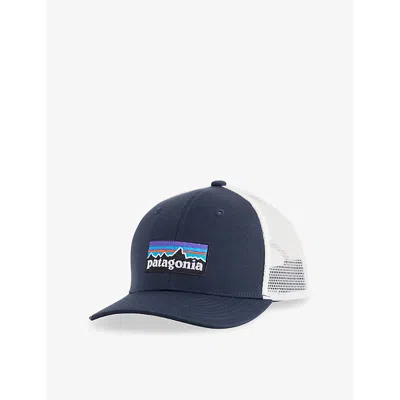 Patagonia Navy Blue Kids' Logo-embroidered Cotton Trucker Hat