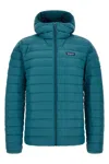 Patagonia Down Sweater Hoodie With 800-fill Goose Down And Adjustable Hood In Blue