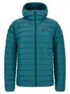 Patagonia Down Sweater Hoodie With 800-fill Goose Down And Adjustable Hood In Blue