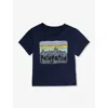 Patagonia New Navy Fitz Roy Skies Short-sleeve Organic-cotton T-shirt 6 Months - 4 Years In New Navy