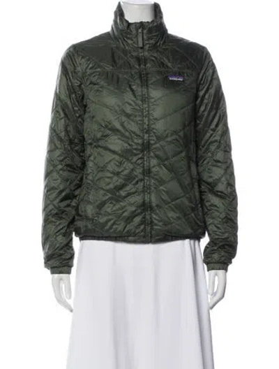 Pre-owned Patagonia Nylon Bomber Jacket In Green