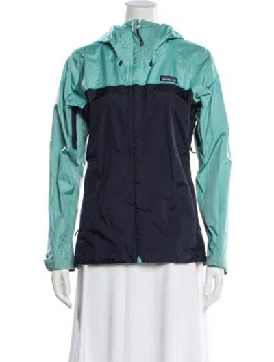 Pre-owned Patagonia Nylon Colorblock Pattern Performance Jacket In Blue