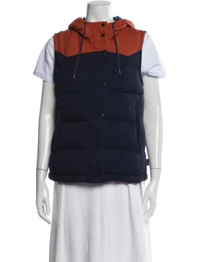 Pre-owned Patagonia Nylon Colorblock Pattern Vest In Blue