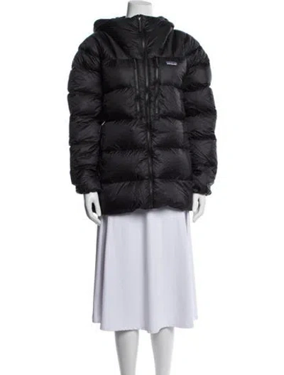 Pre-owned Patagonia Nylon Down Coat In Black