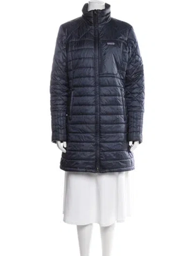 Pre-owned Patagonia Nylon Down Coat In Blue