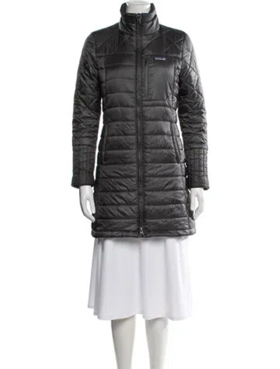 Pre-owned Patagonia Nylon Down Coat In Gray