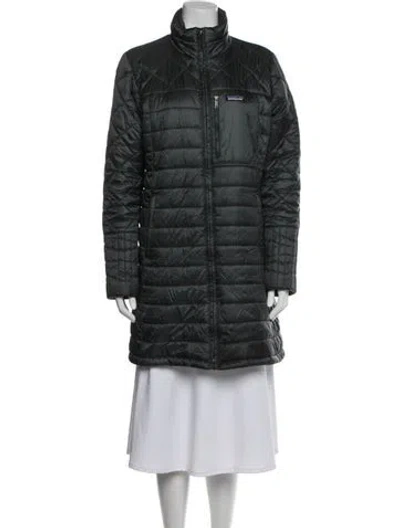 Pre-owned Patagonia Nylon Down Coat In Green