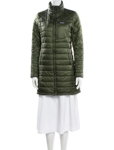 Pre-owned Patagonia Nylon Puffer Coat In Green