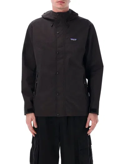 Patagonia Everyday Hooded Rain Jacket Recycled Nylon In Black
