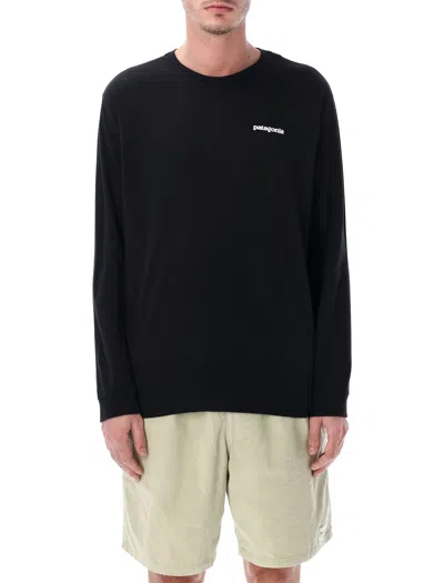Patagonia P-6 Logo Long-sleeve T-shirt In Black