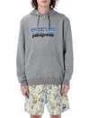 Patagonia Logo-print Recycled Polyester And Cotton Blend Hoody In Gray
