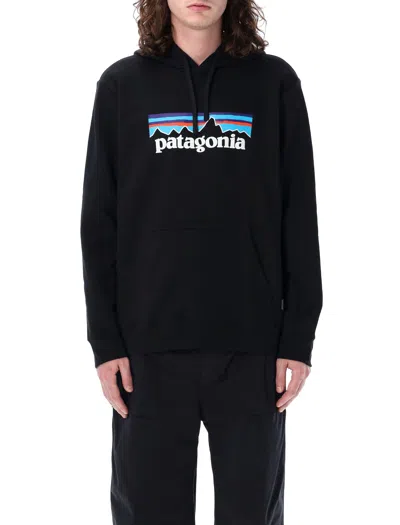 Patagonia P-6 Logo Uprisal Hooded Sweatshirt In Black