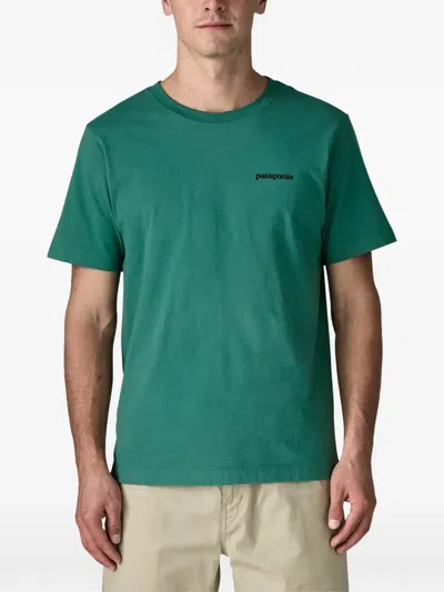 Patagonia P-6 Organic Cotton Logo Tee In Green