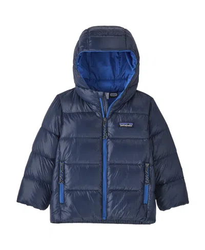 Patagonia Babies' Padded Hooded Jacket In Blue