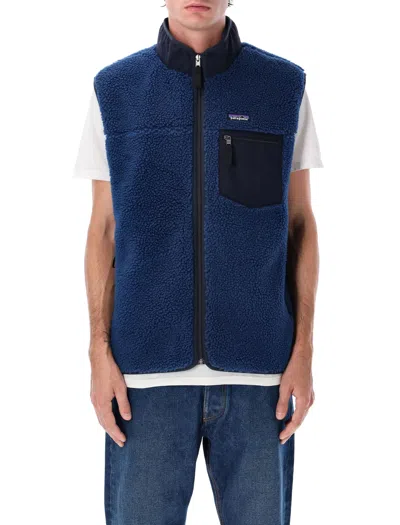 Patagonia Classic Retro-x Fleece Vest In Blue