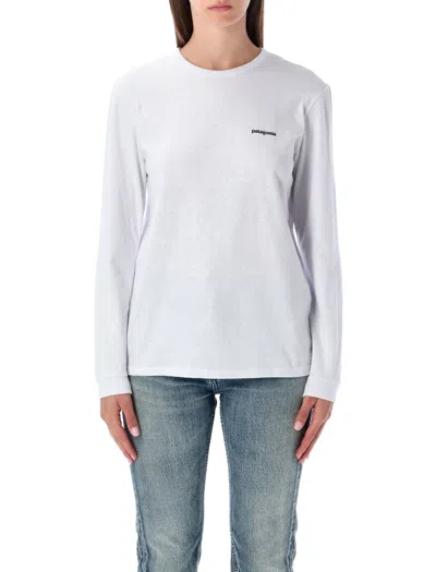 Patagonia P-6 Logo Responsibili-tee® Long-sleeved Recycled T-shirt In White