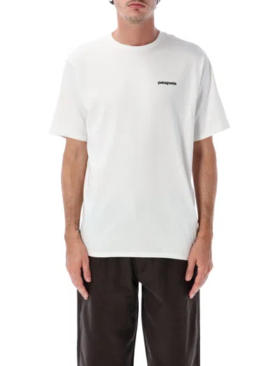 Patagonia Logo Print Recycled Cotton-blend T-shirt In White
