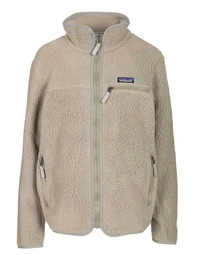 Patagonia Pile Fleece Jacket Knitwear Green In Brown