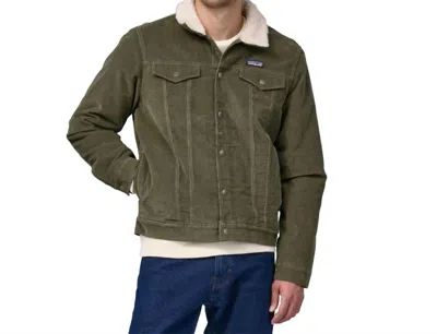 Patagonia Pile-lined Trucker Jacket In Basin Green