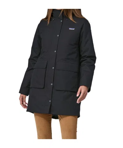 Patagonia Pine Bank Hooded Parka In Black