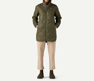 Patagonia Pine Bank Insulated Parka Jacket In Basin Green