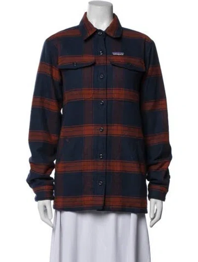 Pre-owned Patagonia Plaid Print Jacket In Blue