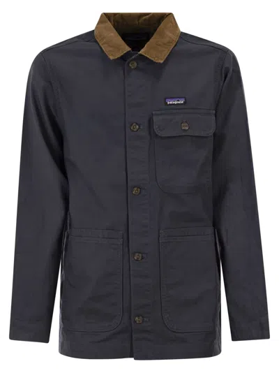 Patagonia Point Reyes Canvas Fabric Jacket In Blue