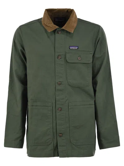 Patagonia Point Reyes Canvas Fabric Jacket In Green