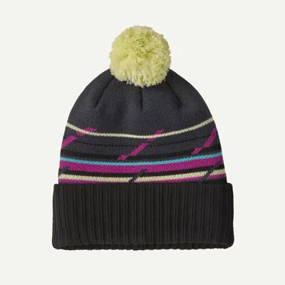 Patagonia Powder Town Ski Beanie In Smolder Blue - Winter Beanies - Recycled Polyester In Multi