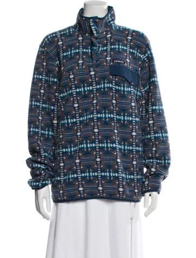 Pre-owned Patagonia Printed Bomber Jacket W/ Tags In Blue