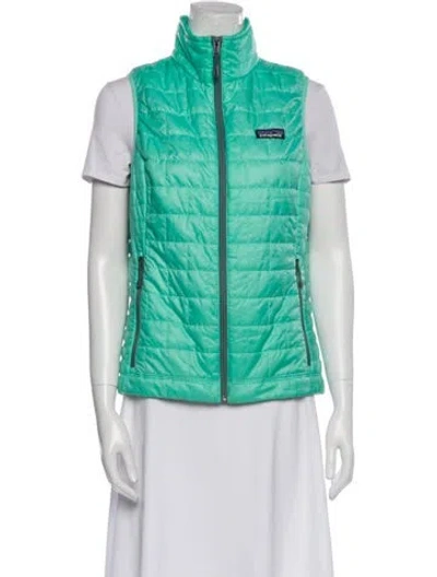 Pre-owned Patagonia Printed Vest In Green