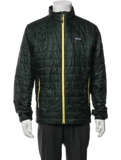 Pre-owned Patagonia Puffer Coat In Green