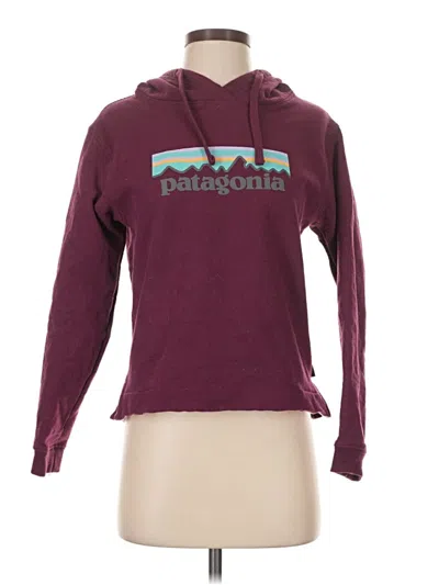 Pre-owned Patagonia Pullover Hoodie In Burgundy