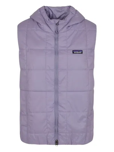 Patagonia Quilted Hooded Gilet In Purple