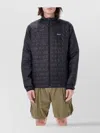 Patagonia Quilted Hooded Jacket Side Zippers In Black