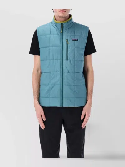 Patagonia Quilted Lightweight Sleeveless Vest Pockets In Blue