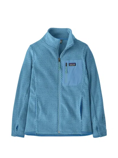 Patagonia Kids' R1® Air Zipped Textured Sweater In Blue