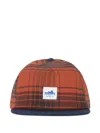 Patagonia Range Plaid-pattern Denim-peak Cap In Burgundy