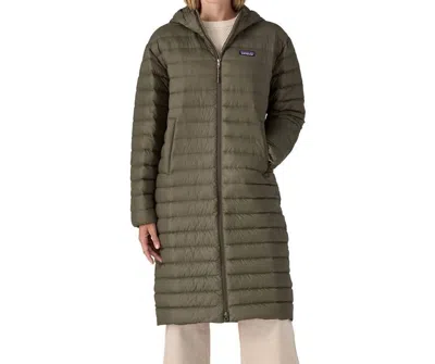 Patagonia Recycled Down Sweater Parka In Pine Needle Green In Multi