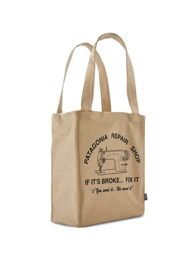 Patagonia Recycled Market Logo-print Tote Bag In Neutral