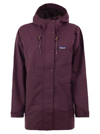 Patagonia Recycled Nylon Hooded Parka In Burgundy