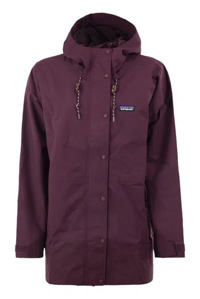 Patagonia Recycled Nylon Hooded Parka In Burgundy