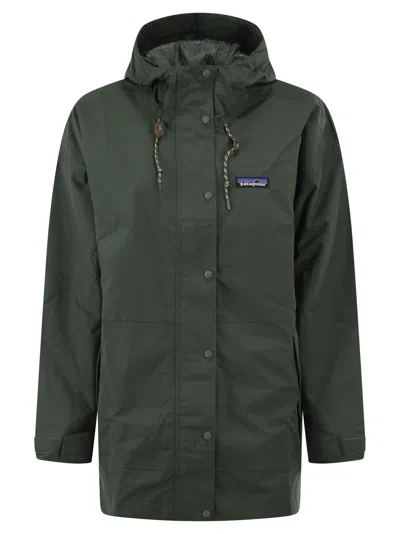 Patagonia Recycled Nylon Hooded Parka In Green