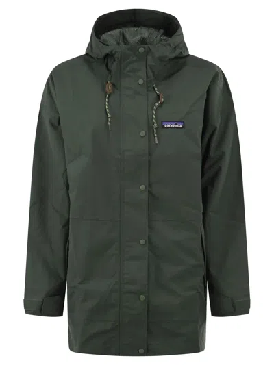 Patagonia Recycled Nylon Hooded Parka In Green