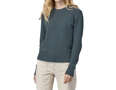 Patagonia Recycled Wool-blend Crewneck Sweater In Chevron: Nouveau Green