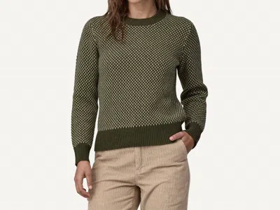 Patagonia Recycled Wool-blend Crewneck Sweater In Pine Needle Green