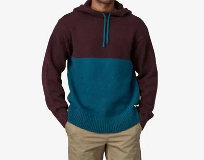 Patagonia Recycled Wool-blend Sweater Hoody In Lagoom Blue In Brown