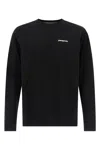 Patagonia Long-sleeved T-shirt In Recycled Cotton Blend With Graphic Print In Black